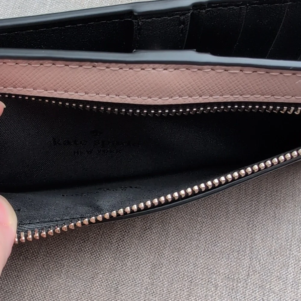 Kate Spade NY Staci Colorblock Large Slim Black, Nude, & Gold Wallet Leather - Picture 9 of 10